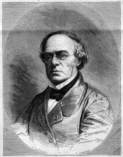 Retrato de Halevy (Jacques Fromental Levy, dit) (1799-1862), compositor francés. Grabado en “Le Monde Illustré” n°25 de 29 de marzo de French School