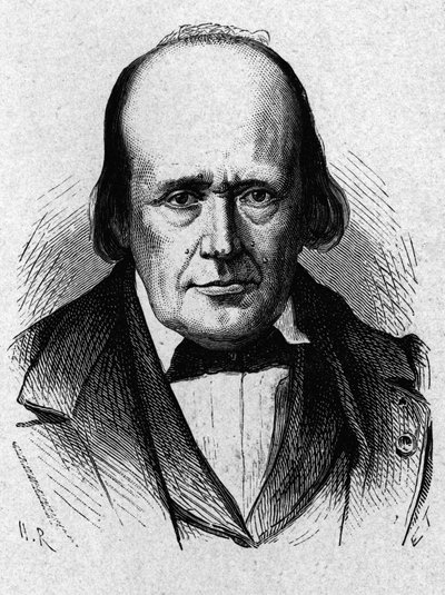 Retrato de Henri Milne - Edwards (1800 - 1885), fisiólogo francés - en "Álbum de la Ciencia; ilustres científicos; Grandes descubrimientos" 1896 de French School