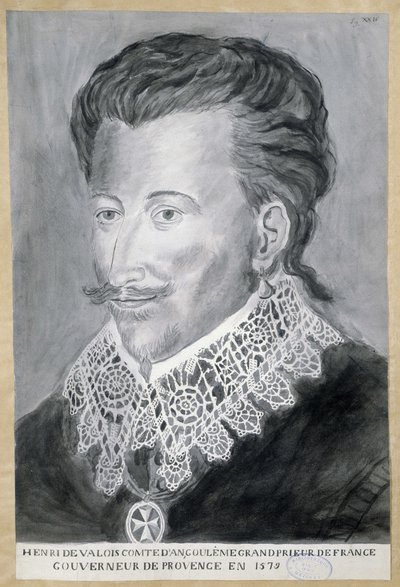 Retrato de Henri de Valois, Conde de Angulema, Gran Prior de Francia, Gobernador de Provenza en 1579 de French School