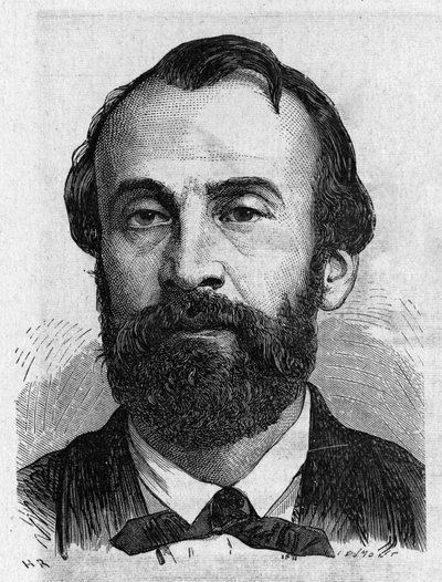 Retrato de Henry Giffard (1825 - 1882), ingeniero francés - en “Álbum de Ciencia; científicos ilustres; Grandes descubrimientos” 1896 de French School