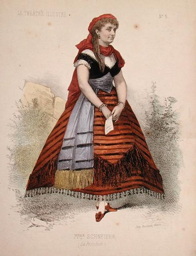 Retrato de Hortense Schneider (1833-1920) en el papel de La Perichole en la opereta del mismo nombre de Jacques Offenbach (1819-90) ilustración de 