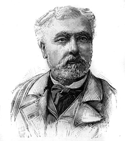 Retrato de Hyacinthe Laurent Theophile Aube (1826-1890), almirante y político francés. Grabado en "Le Monde Illustré", 16 de enero de French School