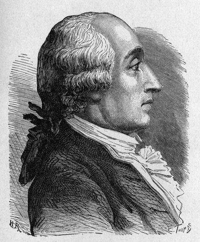 Retrato de Jacques Alexandre César Charles (1746 - 1823), físico francés - en "Álbum de Ciencia; científicos ilustres; Grandes descubrimientos" 1896 de French School