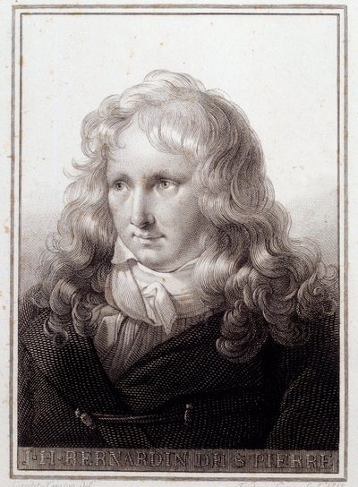 Retrato de Jacques Henri Bernardin de Saint Pierre (1737-1814), escritor francés. Grabado anónimo del siglo XVIII. París, Biblioteca de la Sorbona de French School