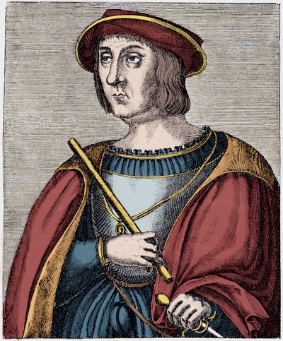 Retrato de Jacques II de Chabannes (La Palice) (1470-1525) grabado de 