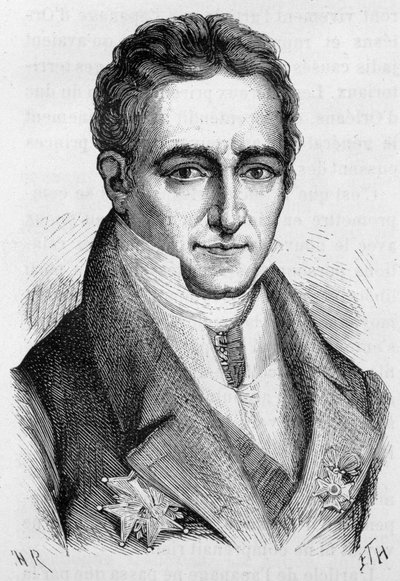 Retrato de Jean Baptiste, Conde de Villele, político francés (1773 - 1854) - en “L