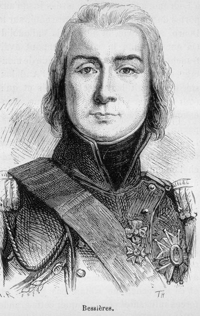 Retrato de Jean Baptiste Bessières, Duque de Istria, Mariscal de Francia (1768 - 1813), muerto en la víspera de la Batalla de Lützen - en “The History of France” de Henri Martin de French School