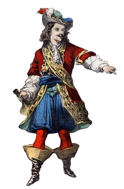 Retrato de Jean Bart (1650-1702), corsario francés. Imágenes de Épinal finales del siglo XIX. de French School