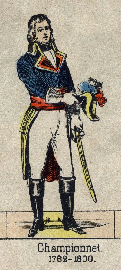 Retrato de Jean Etienne Championet, general francés (1762-1800). Imagen de Épinal de finales del siglo XIX. de French School
