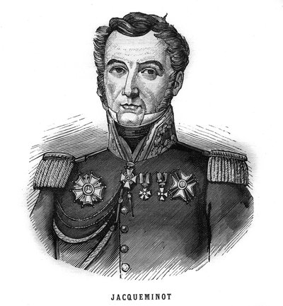 Retrato de Jean François Jacqueminot, Vizconde de Ham (1787-1865), general y político francés. Grabado en "Les Illustrations De L