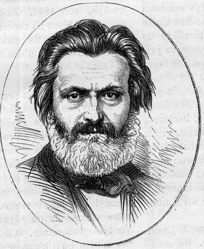 Retrato de Jean Francois Soitoux (1816-1891), escultor francés. Grabado en 
