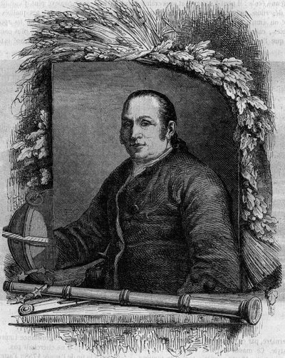 Retrato de Jean George (Johann Georg) Palitzsch (1723-1788), astrónomo alemán. Grabado en “Le Magasin picturesque” de French School