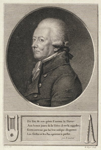Retrato de Jean Georges Noverre (1727-1810) grabado por B. Roger de French School