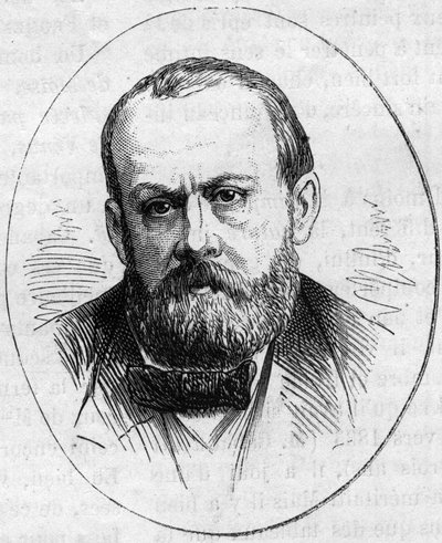 Retrato de Jean Joseph Perraud (1819/1821-1876), escultor francés. Grabado en "Le Monde Illustré" n°890 del 2 de mayo de 1874 de French School