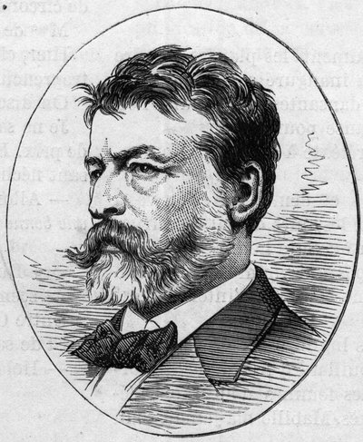 Retrato de Jean Louis Ernest Meissonnier, pintor francés. Grabado en 