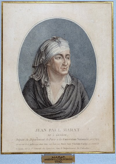 Retrato de Jean Paul Marat (1743-1793), médico, publicista y político francés de French School