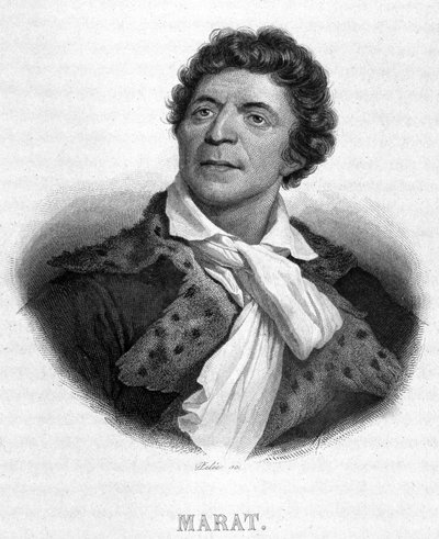 Retrato de Jean Paul Marat (1743 - 1793) - en "Revolución francesa" de Thiers. Siglo XIX de French School