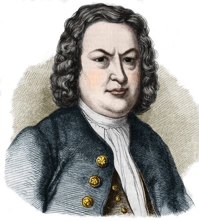 Retrato de Johann Sebastian Bach (1685-1750), compositor alemán. Grabado de 1858. de French School