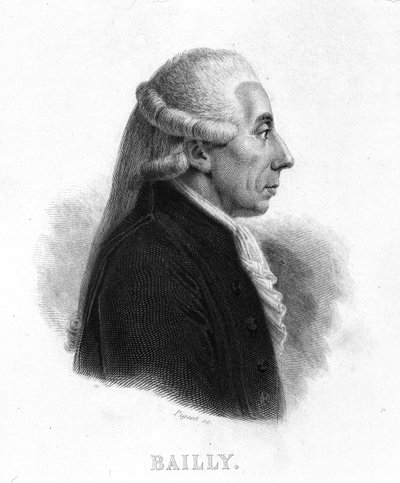 Retrato de Jean Sylvain Bailly (1736 - 1793) - en "Revolución francesa" por Thiers. Siglo XIX de French School