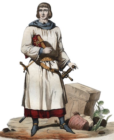 Retrato de Juan de Joinville (1225-1317), cronista de la Francia medieval de French School
