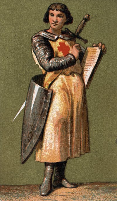 Retrato de Jean de Joinville (1225 - 1317) cronista francés. Amigo y confidente del rey Luis IX, a quien acompañó en la VII Cruzada. Cromolitografía del siglo XIX. de French School