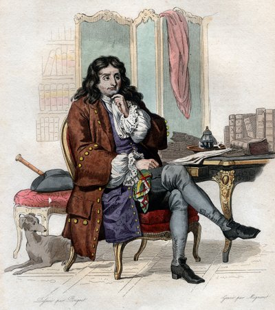 Retrato de Jean de La Fontaine (Lafontaine) (1621-1695), fabulista y poeta francés de French School