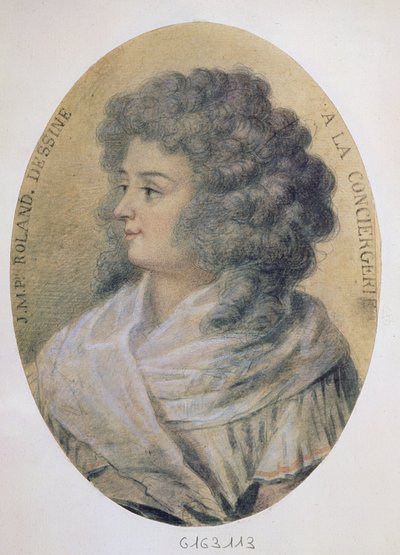 Retrato de Jeanne-Marie Roland de la Platiere (de soltera Philippon) (1754-93) en la Conciergerie de French School