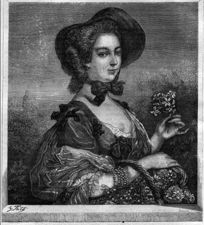 Retrato de Jeanne Antoinette Poisson, Marquesa de Pompadour (conocida como Madame de Pompadour) de French School