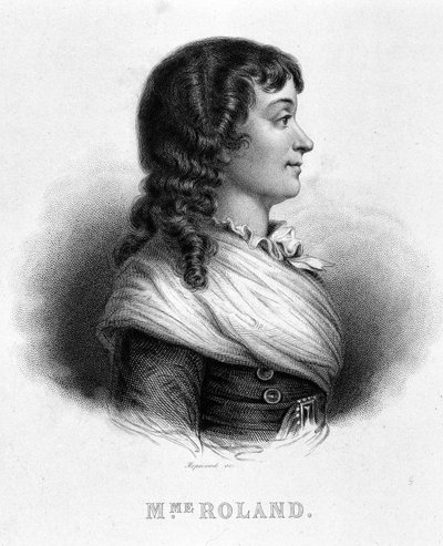 Retrato de Jeanne Marie o Manon Philipon, Madame Roland (1754 - 1793) - en "Revolución francesa" de Thiers de French School