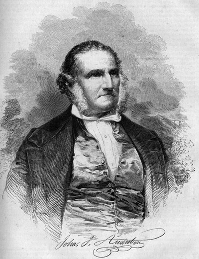 Retrato de John James Audubon (1780-1851), ornitólogo estadounidense. Grabado en “Le Magasin Pittoresque” de French School