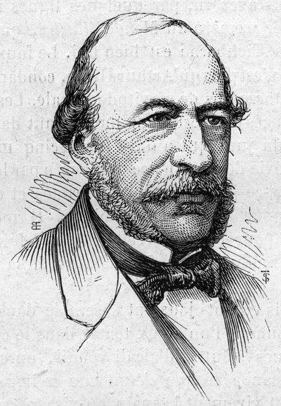Retrato de Joseph Autran, poeta y académico francés. Grabado en 