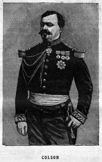 Retrato de Joseph Emile Colson (1821-1870), general francés. Grabado en “Les Illustrations De L