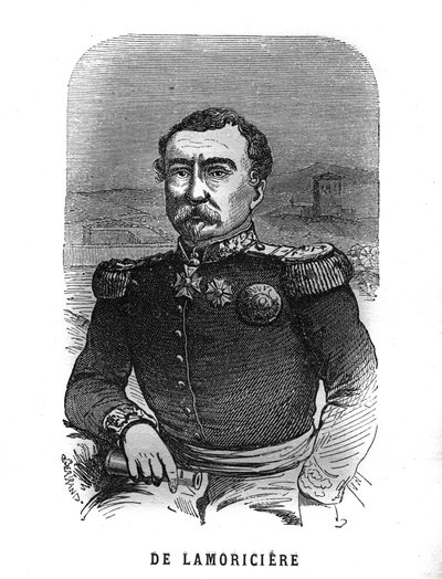 Retrato de Joseph Vantini, conocido como Youssouf (1808-1866), general francés. Grabado en "Les Illustrations De L