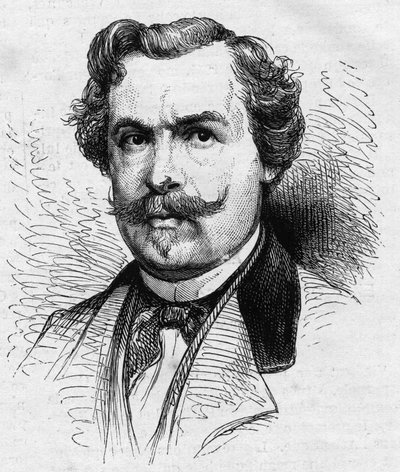 Retrato de Jules de Goncourt (1830-1870), escritor francés. Grabado en "Le Monde Illustré" n°690 del 2 de julio de 1870 de French School