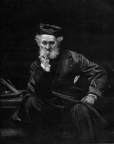 Retrato de Leon Cogniet (1794-1880), pintor francés. Grabado en “Le Monde Illustré” n°1236 del 4 de diciembre de 1880 de French School