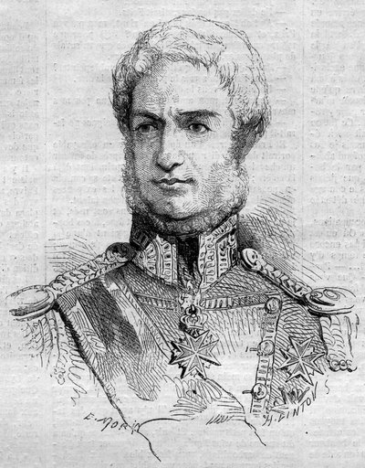 Retrato de Leopoldo II (1797-1870), Gran Duque de Toscana. Grabado en 