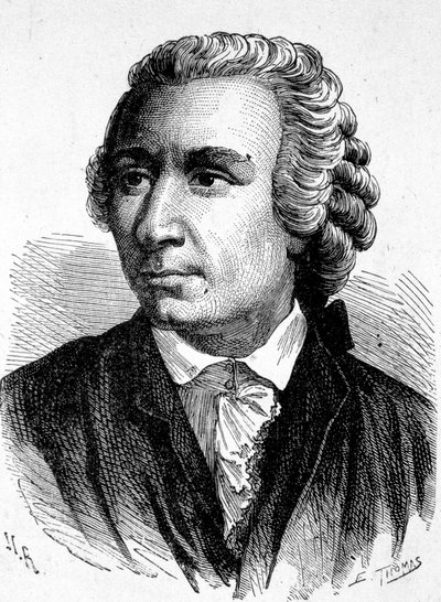 Retrato de Léon (Leonhard) Euler (1707 - 1783), matemático suizo - en “Álbum de la Ciencia; científicos ilustres; Grandes descubrimientos” 1896. de French School