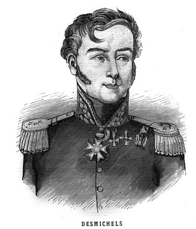 Retrato de Louis Alexis Desmichels, general francés (1779-1845). Grabado en "Les Illustrations De L