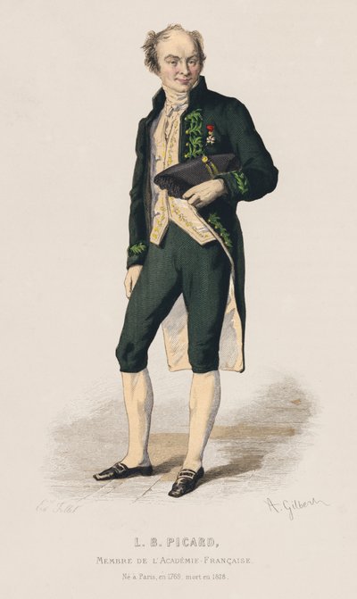 Retrato de Louis Benoit Picard, dramaturgo francés de French School