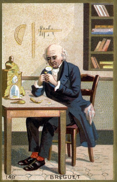 Retrato de Louis Bréguet. Cromolitografía de finales del siglo XIX de French School