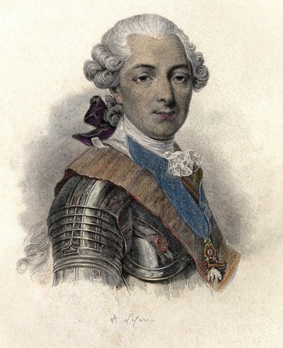 Retrato de Louis Jean Marie de Bourbon, duque de Penthievre (1725-1793), gran almirante y mecenas francés. en "Portraits des Hommes Useful". de French School