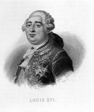Retrato de Luis XVI - en “Revolución francesa” por Thiers. Siglo XIX de French School