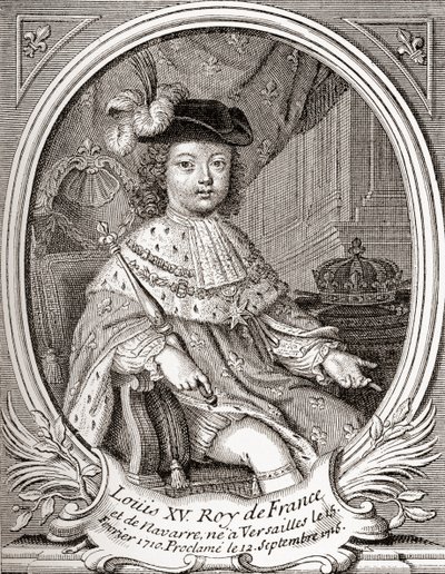 Retrato de Luis XV de niño, 1710-1774. Monarca borbón que gobernó como Rey de Francia y Navarra. De 