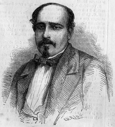 Retrato de Luiz Augusto Rebello da Silva (1822-1871), escritor portugués - grabado en “Le Monde Illustré” n°227 del 17 de agosto de 1861 de French School