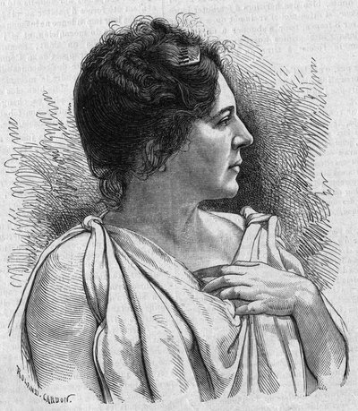 Retrato de Madame Agar (Marie Leonide Charvin, dit) (1836-1891), comediante francesa. Grabado en "La gazette du dimanche" del 21 de noviembre de 1895. de French School