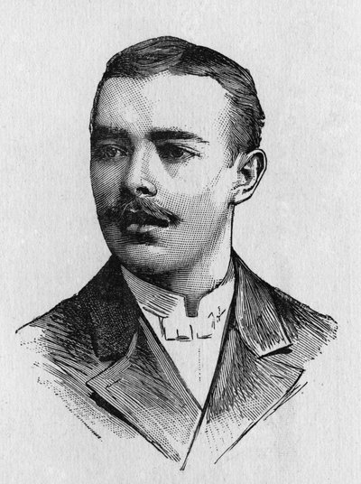 Retrato de Mangot, aeronauta francés - en "Álbum de Ciencia; científicos ilustres; Grandes descubrimientos" 1896 de French School
