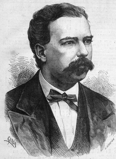Retrato de Manuel Pardo (1834-1878), Presidente de Perú de 1872 a 1876. Grabado en “Le Monde Illustré” n°1132 del 7 de diciembre de 1878. de French School