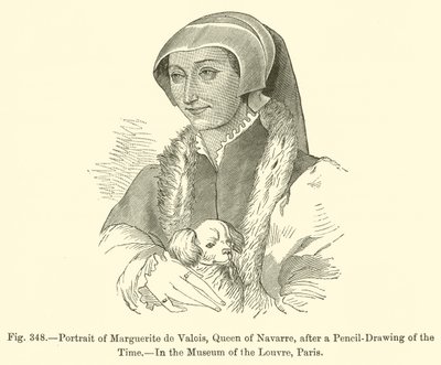 Retrato de Margarita de Valois, Reina de Navarra (grabado) de French School