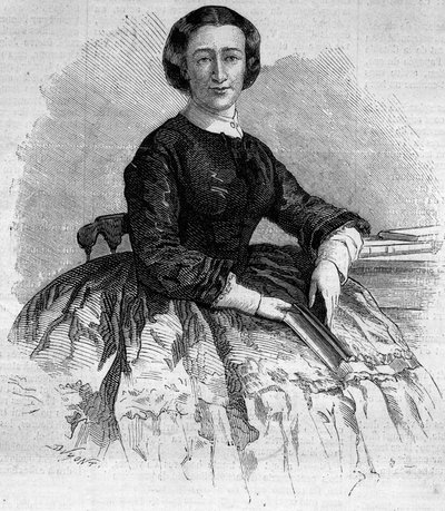 Retrato de María Francisca de Sales (1825-1860), Duquesa de Alba y hermana de la Emperatriz francesa Eugenia de Montijo. Grabado en “Le Monde Illustré” n°180 del 22 de septiembre de 1860 de French School