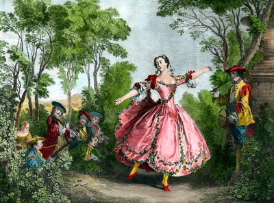 Retrato de Marie Anne de Cupis de Camargo, llamada La Camargo de French School